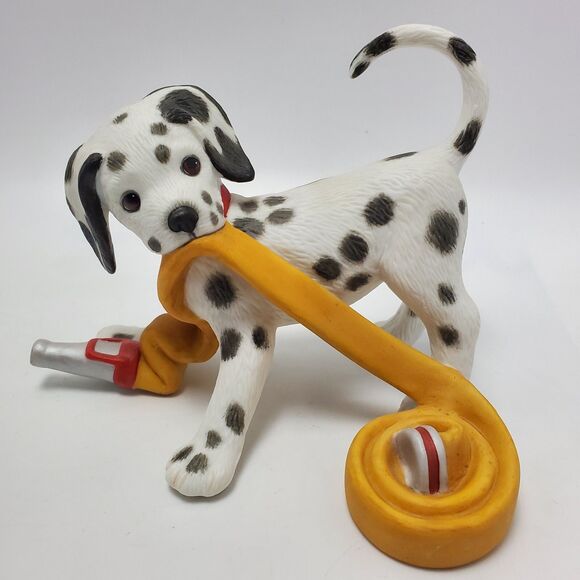 PG Princeton Gallery Porcelain Resin Dalmatian Firefighter Figurines 1994 5pcs - Picture 4 of 12